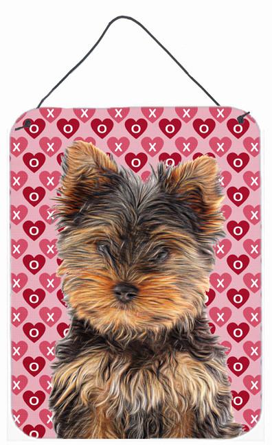 Hearts Love and Valentine's Day Yorkie Puppy / Yorkshire Terrier Wall or Door Hanging Prints KJ1195DS1216 by Caroline's Treasures