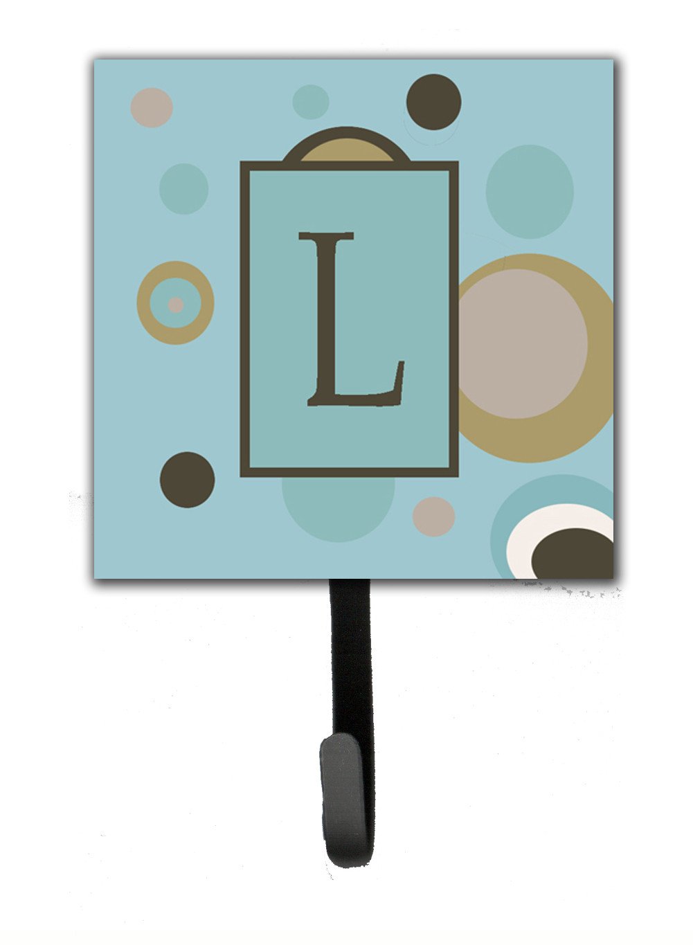 Letter L Initial Monogram - Blue Dots Leash Holder or Key Hook by Caroline's Treasures