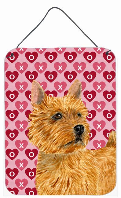 Norwich Terrier Hearts Love and Valentine&#39;s Day Wall or Door Hanging Prints by Caroline&#39;s Treasures
