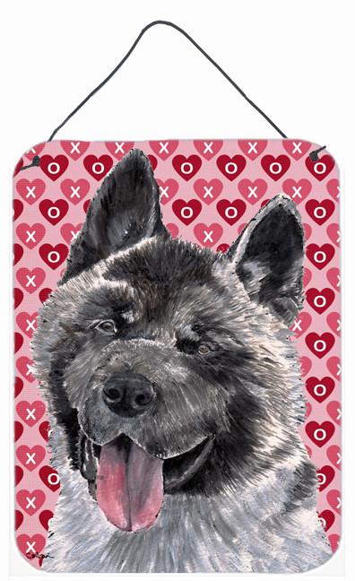Akita Hearts Love and Valentine&#39;s Day Wall or Door Hanging Prints SC9484DS1216 by Caroline&#39;s Treasures