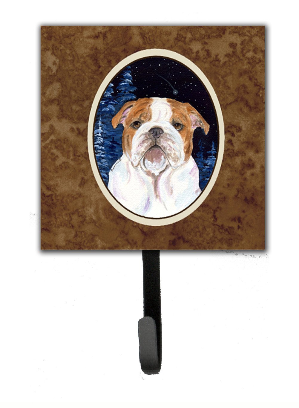 Starry Night English Bulldog Leash Holder or Key Hook by Caroline's Treasures