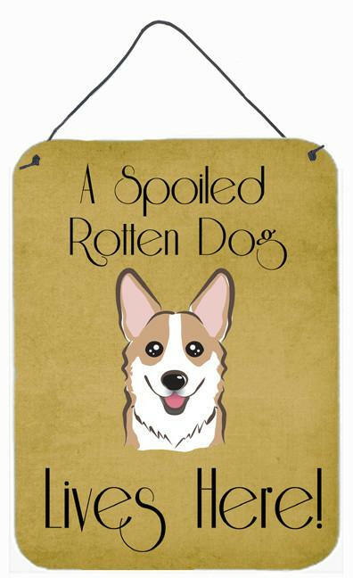 Sable Corgi Spoiled Dog Lives Here Wall or Door Hanging Prints BB1501DS1216 by Caroline&#39;s Treasures
