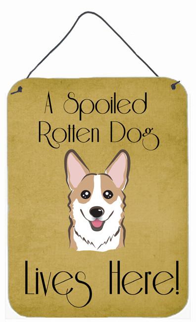 Sable Corgi Spoiled Dog Lives Here Wall or Door Hanging Prints BB1501DS1216 by Caroline's Treasures