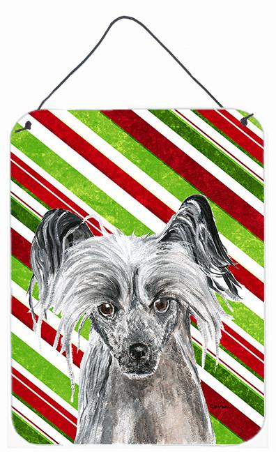 Chinese Crested Candy Cane Christmas Wall or Door Hanging Prints by Caroline&#39;s Treasures