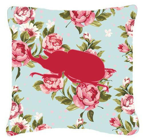 Beetle Shabby Chic Blue Roses   Canvas Fabric Decorative Pillow BB1064 - the-store.com
