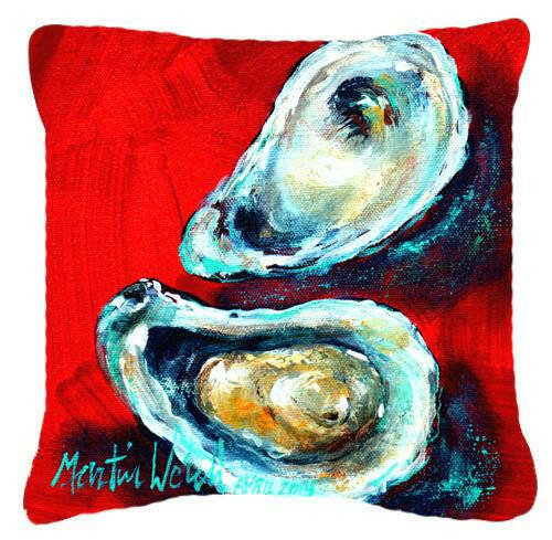 Open up Oyster Canvas Fabric Decorative Pillow MW1149PW1414 by Caroline&#39;s Treasures