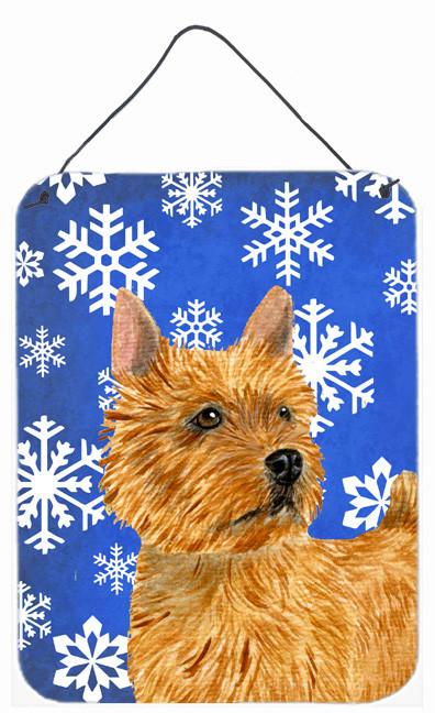 Norwich Terrier Winter Snowflakes Holiday Wall or Door Hanging Prints by Caroline's Treasures