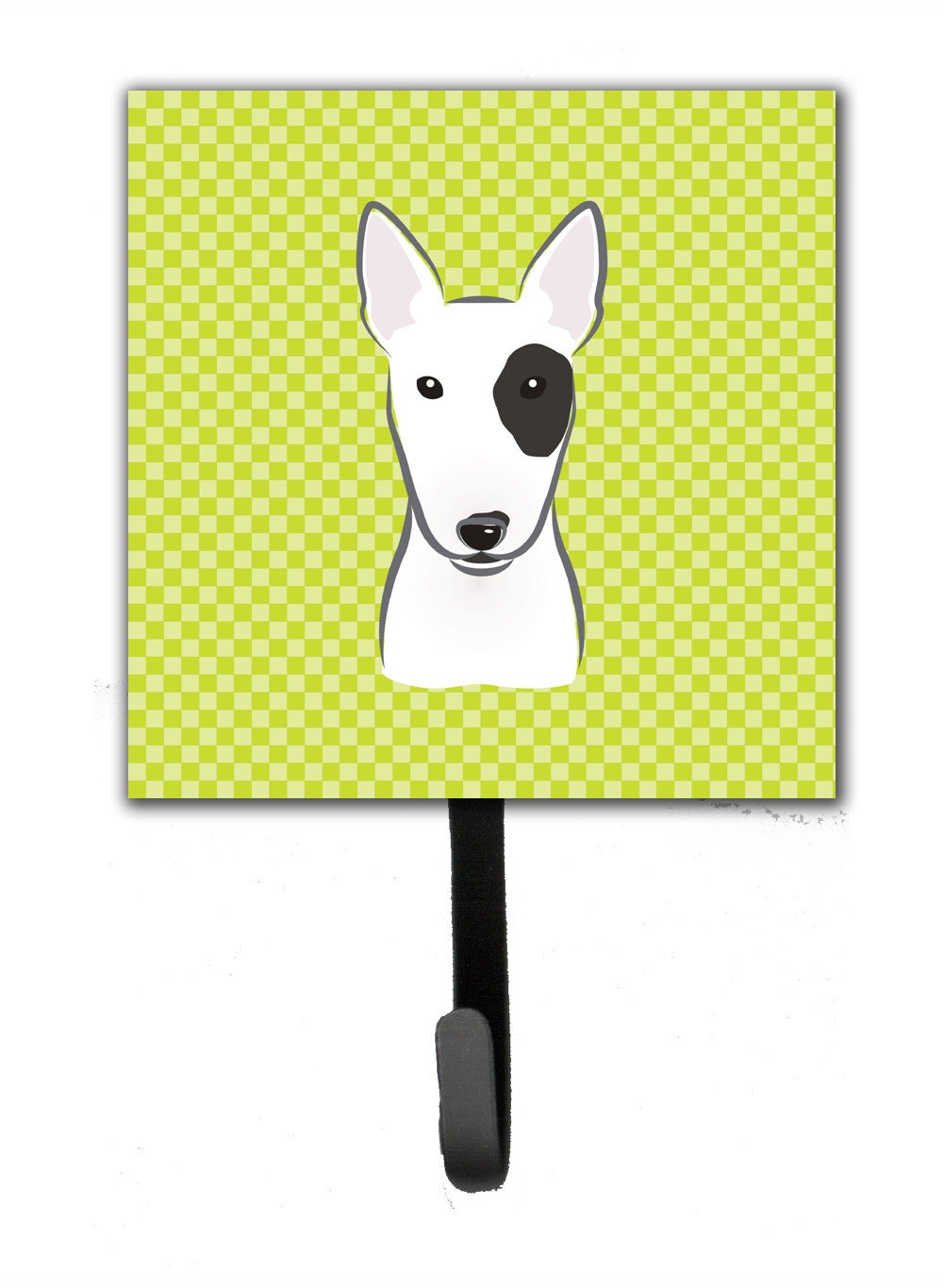 Checkerboard Lime Green Bull Terrier Leash or Key Holder BB1271SH4 by Caroline&#39;s Treasures