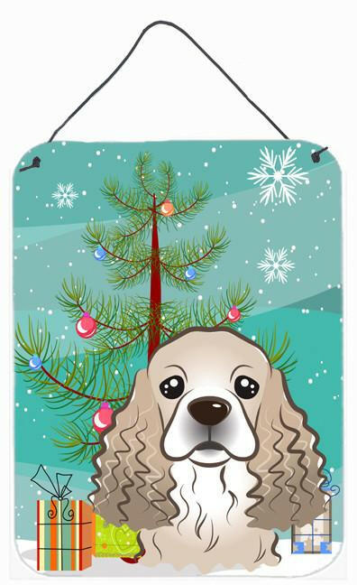 Christmas Tree and Cocker Spaniel Wall or Door Hanging Prints BB1588DS1216 by Caroline&#39;s Treasures
