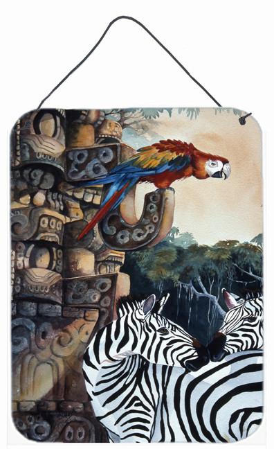 Zebras and Parrots Wall or Door Hanging Prints JMK1200DS1216 by Caroline&#39;s Treasures