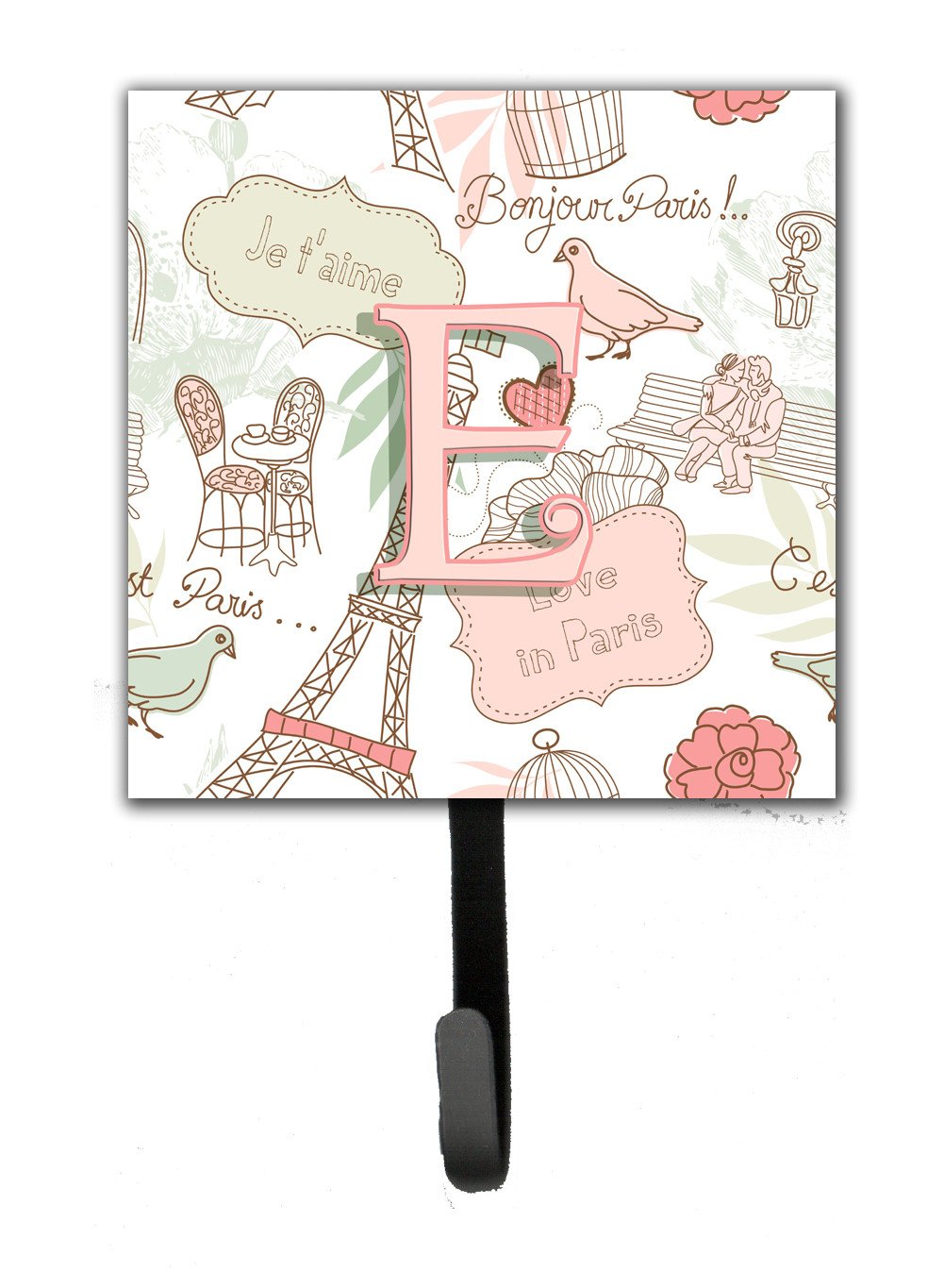 Letter E Love in Paris Pink Leash or Key Holder CJ2002-ESH4 by Caroline's Treasures
