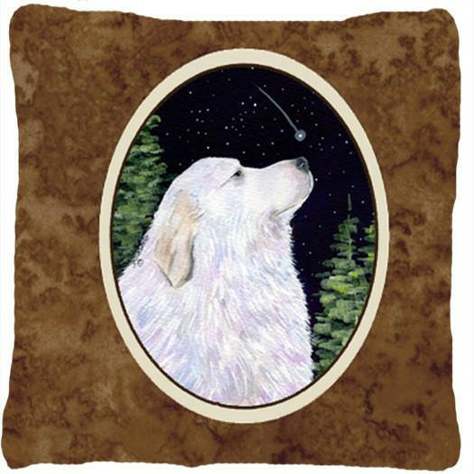 Starry Night Great Pyrenees Decorative   Canvas Fabric Pillow by Caroline's Treasures