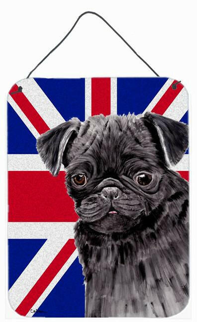 Pug with English Union Jack British Flag Wall or Door Hanging Prints SC9823DS1216 by Caroline&#39;s Treasures
