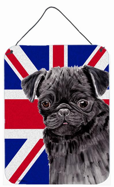 Pug with English Union Jack British Flag Wall or Door Hanging Prints SC9823DS1216 by Caroline's Treasures