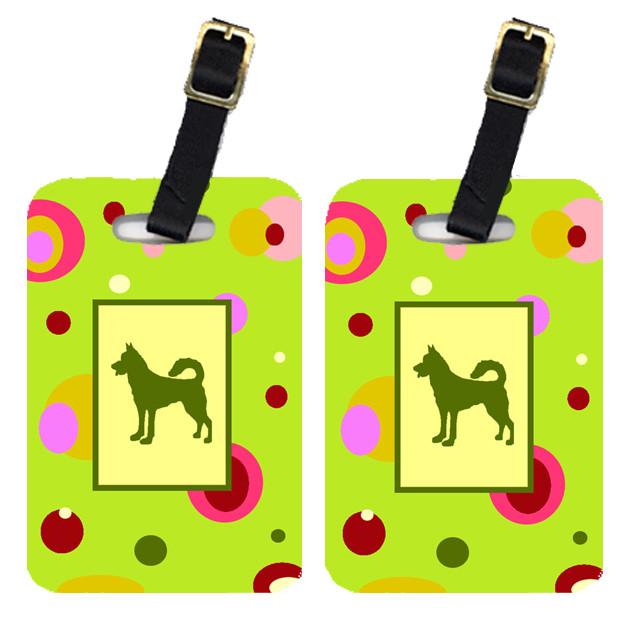 Caroline's Treasures Canaan Dog Luggage Tags – Set of 2 Durable Bag Tags with Straps