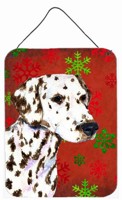 Dalmatian Red Snowflakes Holiday Christmas Wall or Door Hanging Prints by Caroline&#39;s Treasures