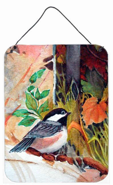Fence Sitter Chickadee Wall or Door Hanging Prints PJC1059DS1216 by Caroline's Treasures