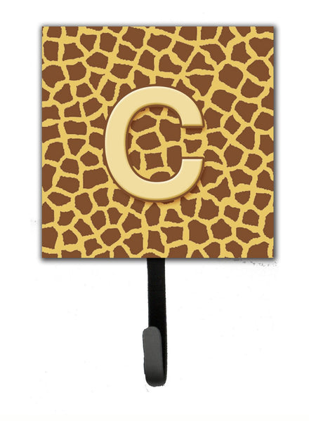 Letter C Initial Monogram - Giraffe Leash Holder or Key Hook by Caroline's Treasures