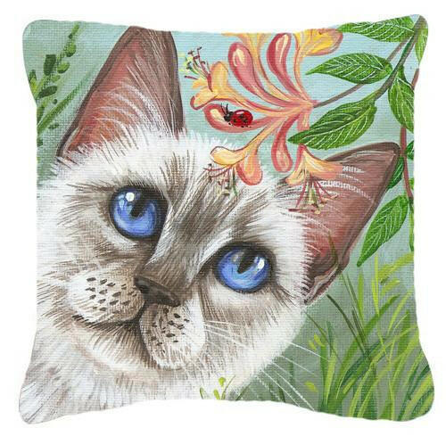 White Cat Saphire Eyes Canvas Decorative Pillow JYJ0173PW1414 by Caroline&#39;s Treasures