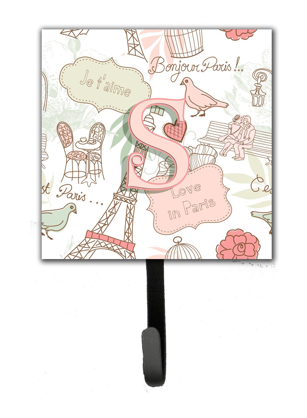 Letter S Love in Paris Pink Leash or Key Holder CJ2002-SSH4 by Caroline&#39;s Treasures