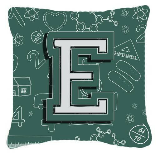 Letter E Back to School Initial Canvas Fabric Decorative Pillow CJ2010-EPW1414 by Caroline&#39;s Treasures