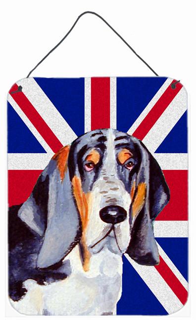 Basset Hound with English Union Jack British Flag Wall or Door Hanging Prints LH9479DS1216 by Caroline's Treasures
