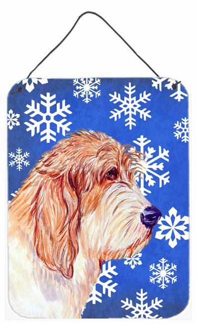 Petit Basset Griffon Vendeen Winter Snowflakes Wall or Door Hanging Prints by Caroline&#39;s Treasures
