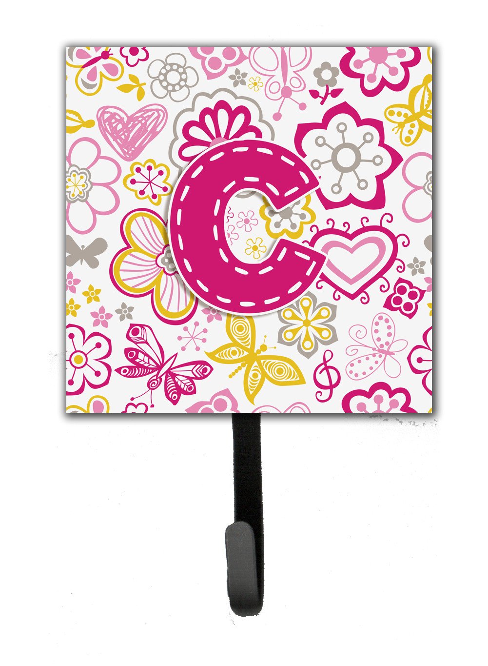 Letter C Flowers and Butterflies Pink Leash or Key Holder CJ2005-CSH4 by Caroline&#39;s Treasures