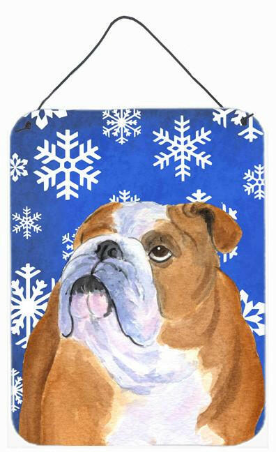 Bulldog English Winter Snowflakes Holiday Wall or Door Hanging Prints by Caroline&#39;s Treasures