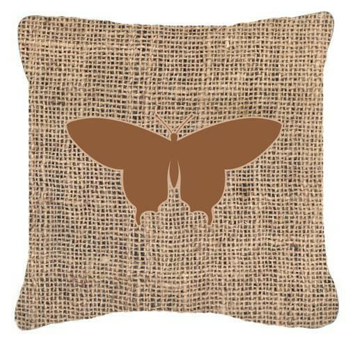 Butterfly Burlap and Brown   Canvas Fabric Decorative Pillow BB1042 - the-store.com