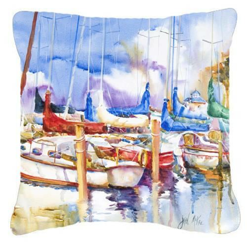 Runaway Sailboats Canvas Fabric Decorative Pillow JMK1233PW1414 by Caroline's Treasures