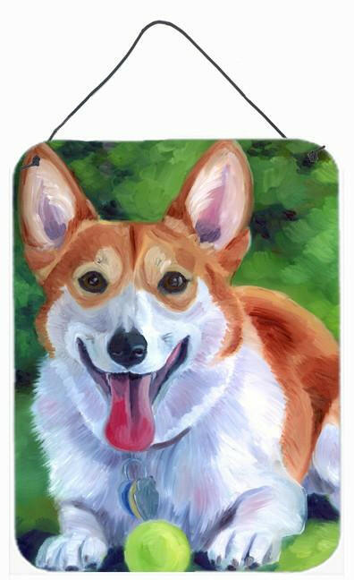 Corgi with green ball Wall or Door Hanging Prints 7296DS1216 by Caroline&#39;s Treasures