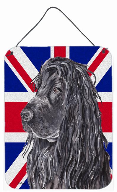 Black Cocker Spaniel with Engish Union Jack British Flag Wall or Door Hanging Prints SC9867DS1216 by Caroline's Treasures