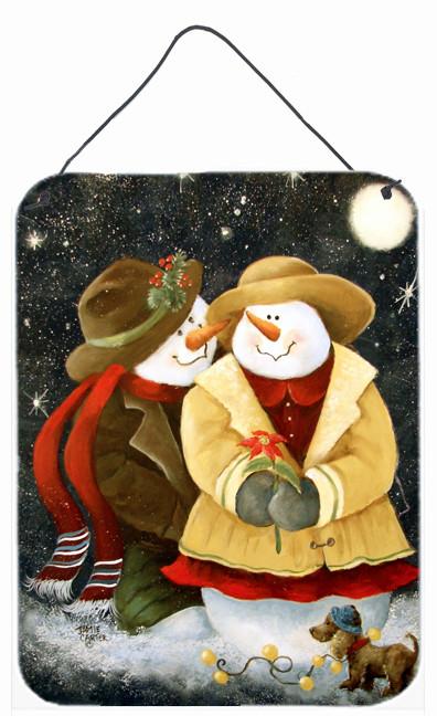 Love at Christmas Snowman Wall or Door Hanging Prints PJC1016DS1216 by Caroline's Treasures