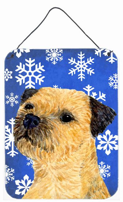 Border Terrier Winter Snowflakes Holiday Wall or Door Hanging Prints by Caroline's Treasures
