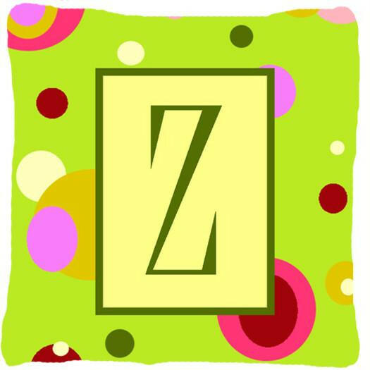 Letter Z Initial Monogram - Green Decorative   Canvas Fabric Pillow - the-store.com