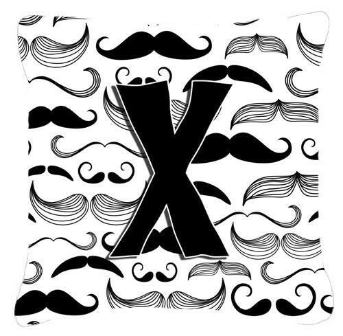 Letter X Moustache Initial Canvas Fabric Decorative Pillow CJ2009-XPW1414 by Caroline&#39;s Treasures