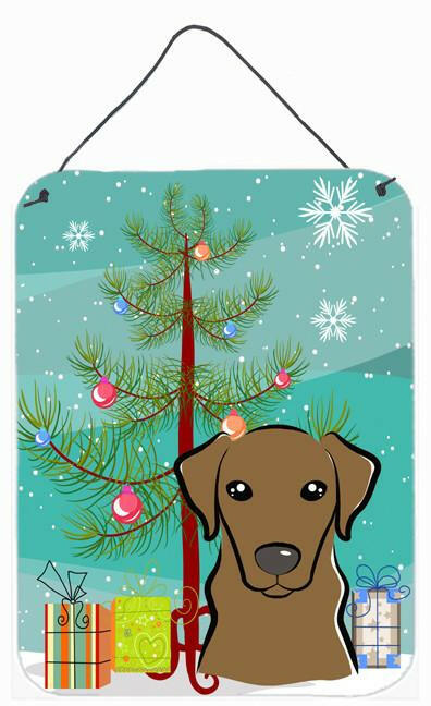 Christmas Tree and Chocolate Labrador Wall or Door Hanging Prints BB1606DS1216 by Caroline's Treasures