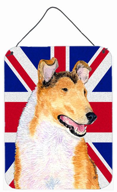 Collie Smooth with English Union Jack British Flag Wall or Door Hanging Prints SS4912DS1216 by Caroline&#39;s Treasures