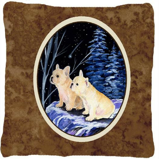 Starry Night French Bulldog Decorative   Canvas Fabric Pillow by Caroline's Treasures