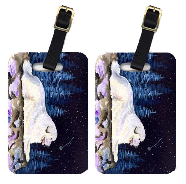 Starry Night Great Pyrenees Luggage Tags Pair of 2 by Caroline's Treasures