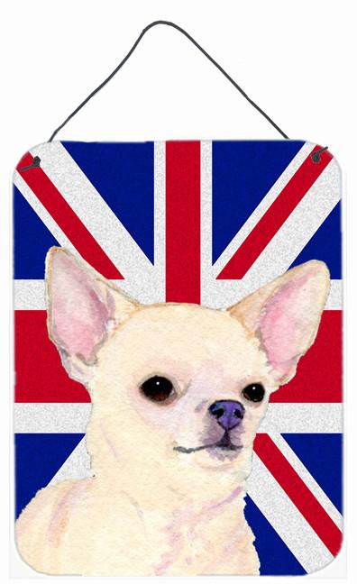 Chihuahua with English Union Jack British Flag Wall or Door Hanging Prints SS4914DS1216 by Caroline&#39;s Treasures