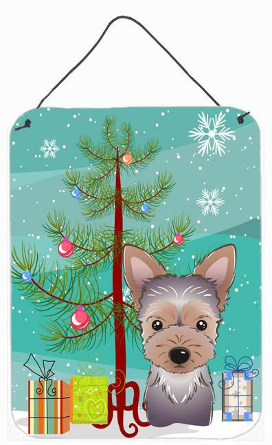 Christmas Tree and Yorkie Puppy Wall or Door Hanging Prints BB1604DS1216 by Caroline&#39;s Treasures