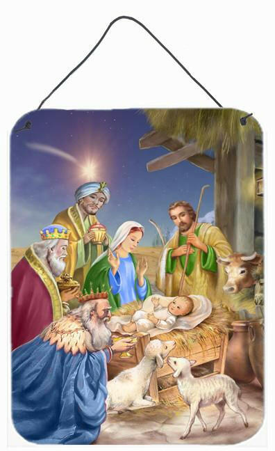 Christmas Nativity with Wise Men Wall or Door Hanging Prints APH6897DS1216 by Caroline&#39;s Treasures