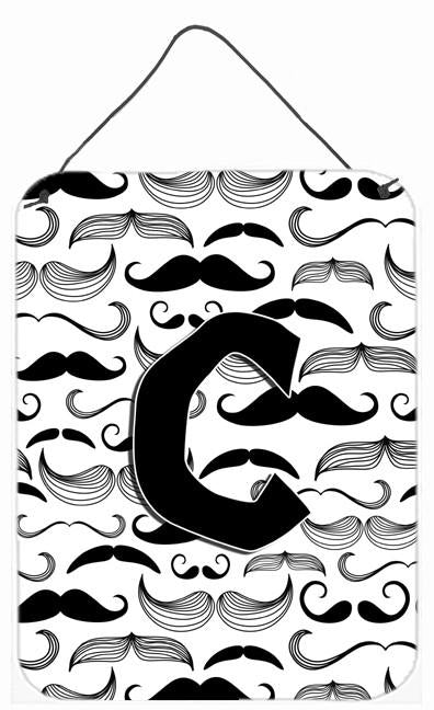 Letter C Moustache Initial Wall or Door Hanging Prints CJ2009-CDS1216 by Caroline&#39;s Treasures