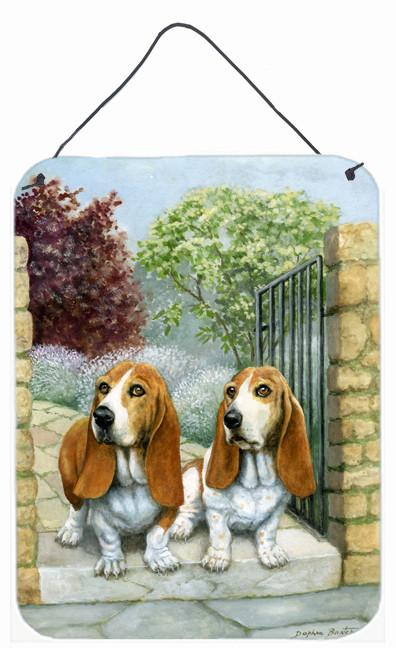 Basset Hounds in the Gate Wall or Door Hanging Prints BDBA0390DS1216 by Caroline's Treasures