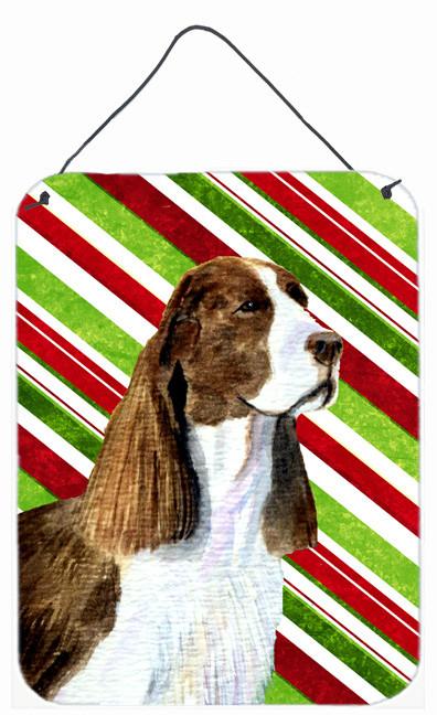 Springer Spaniel Candy Cane Holiday Christmas Metal Wall or Door Hanging Prints by Caroline's Treasures
