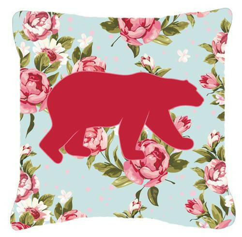 Bear Shabby Chic Blue Roses   Canvas Fabric Decorative Pillow BB1005 - the-store.com