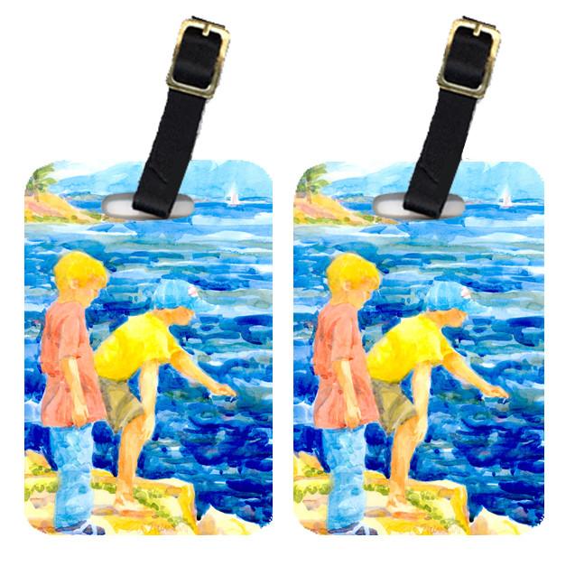 Pair of 2 The Boys at the lake or beach Luggage Tags by Caroline&#39;s Treasures