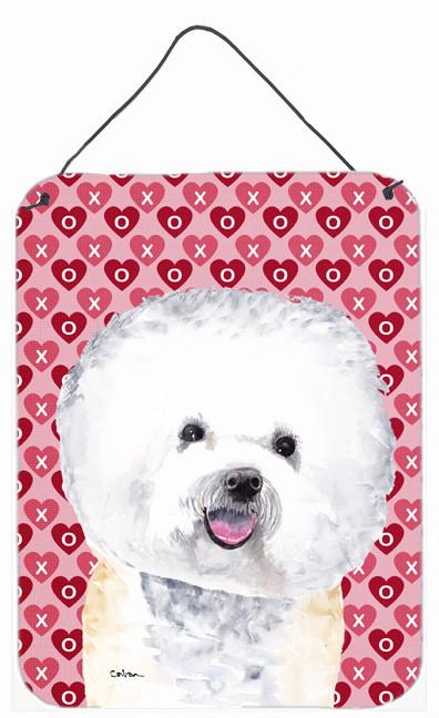 Bichon Frise Hearts Love and Valentine&#39;s Day Wall or Door Hanging Prints by Caroline&#39;s Treasures